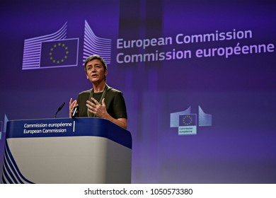 European Commissioner For Competition Margrethe Vestager Gives A Press Conference In Brussels, Belgium On Dec. 7, 2016 