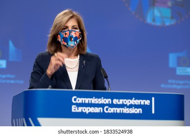 European Commissioner For Health Stella Kyriakides Speaks During A News Conference On The Updated Coronavirus Disease (COVID-19) Risk Assessment, In Brussels, Belgium, 24 September 2020.