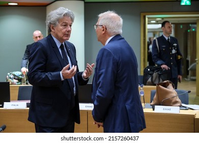 European Commissioner For The Internal Market Thierry Breton Arrives To Attend A EU Defence Ministers Council In Brussels, Belgium, 17 May 2022.