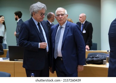 European Commissioner For The Internal Market Thierry Breton Arrives To Attend A EU Defence Ministers Council In Brussels, Belgium, 17 May 2022.