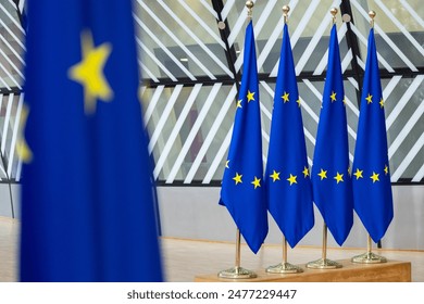 European flags at the European Council, Brussels - Powered by Shutterstock