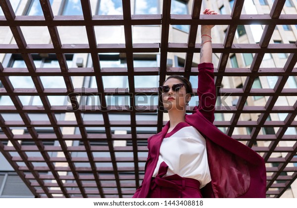 European Girl Short Haircut Poses Cool Stock Photo Edit Now