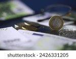 European monetary union, coins and banknotes. One cent to one hundred euros. European Stability Mechanism