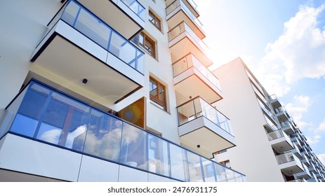 European residential architecture. Modern house facade exterior. New contemporary residential construction architecture background.  - Powered by Shutterstock