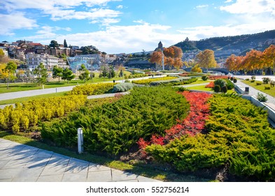 European Square Is Located In The Center Of Tbilisi