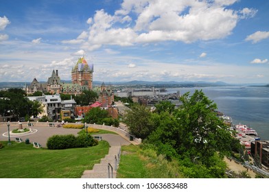 European Style French Speaking Quebec City Landscape On A Summer Day. Quebec, Canada.