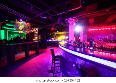 european stylish night club with bright lights - Shutterstock ID 167354432