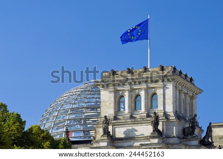 Similar – Image, Stock Photo European flag on the Reichstag