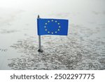 European Union flag on Europe political map. High quality photo