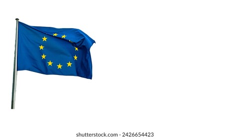 european union flag in white background - Powered by Shutterstock