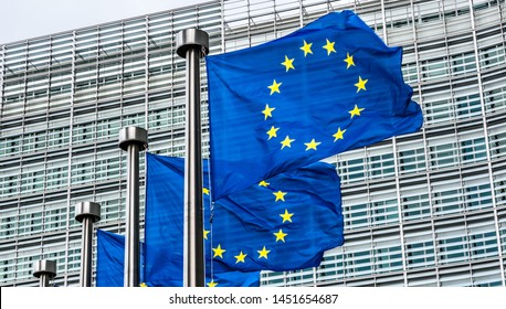 European Union Flags in Brussels - Shutterstock ID 1451654687