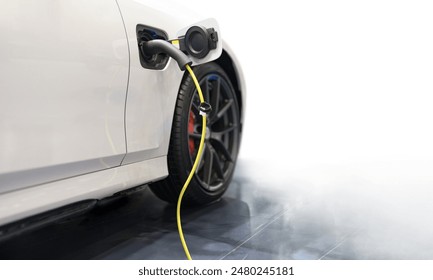 EV charging station for electric car in concept of green energy and eco power produced from sustainable source to supply to charger station in order to reduce CO2 emission.  - Powered by Shutterstock