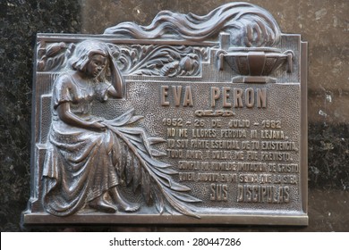 Eva Peron Grave Plaque - Buenos Aires - Argentina