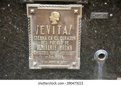 Eva Peron Grave Plaque - Buenos Aires - Argentina