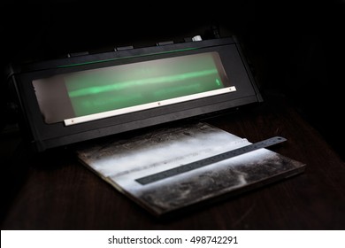 evaluate film x -ray of weldment with viewer for verify welding defect  - Shutterstock ID 498742291