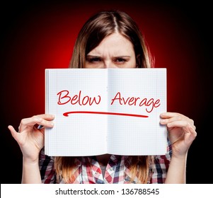 Evaluation Below Average And Angry Woman