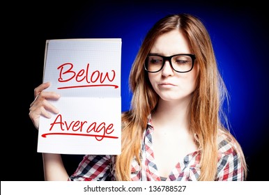 Evaluation Below Average And Disappointed Woman