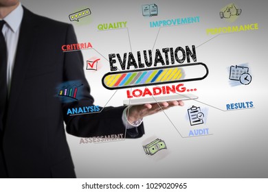 Evaluation Concept Chart Keywords Icons Man Stock Photo 1029020965 ...