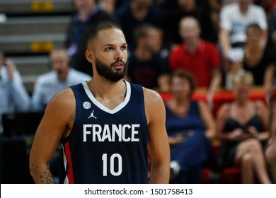 Evan Fournier Of France During Friendly Game Basketball Match Between France Vs Montenegro 8,15,2019 Astroballe Lyon France