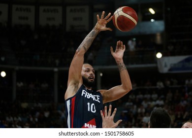 Evan Fournier Of France During Friendly Game Basketball Match Between France Vs Montenegro 8,15,2019 Astroballe Lyon France