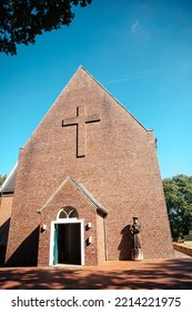 Evangelical Church With Red Clinker In Germany