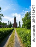 Evangelical Church of St Peter and Paul from 1866 in Gross Lassowitz, Polish Lasowice Wielkie, Powiat Kluczborski, Opole Voivodeship, Poland.