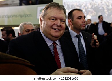 Evangelos Venizelos Leader Of The Greek Socialist Party, PASOK, Arrives To Give A Speech In  Pre-election Meeting In Thessaloniki, Greece On Jan. 18, 2015