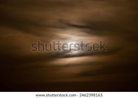Similar – Image, Stock Photo Moon behind veil clouds