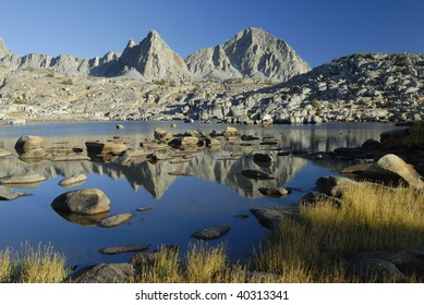 Evening at an alpine lake in Dusy Basin, eastern Sierra Nevada, California