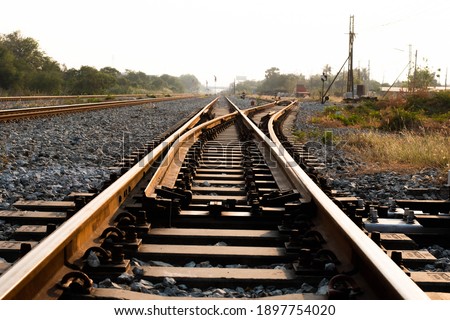 The evening atmosphere and the long train.