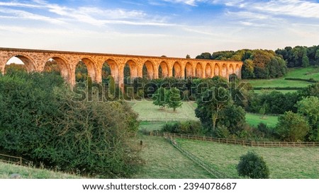 Evening at the Cefn Mawr Viaduct, Wrexham, Wales, UK