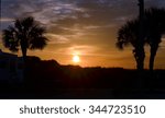 Evening Coast Sunset. St. Augustine beach. Florida USA