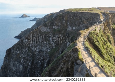 Evening coastal walk on the island of Sark, Guernsey, Channel Islands
