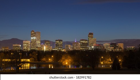 Evening Denver Skyline for City Park