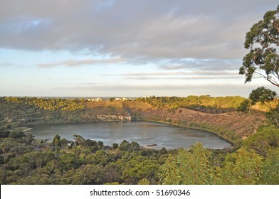  Evening landscape on "Blue Lake" at Mt Gambier, Australia