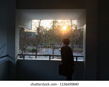 
Evening light in the building