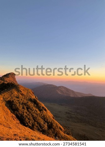 Evening light and Mon Jong Mountain.