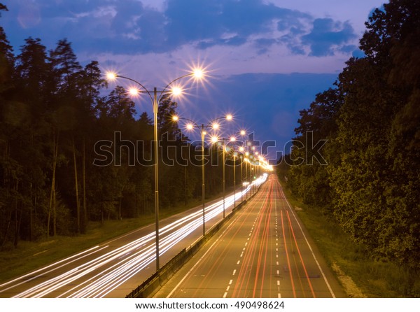 Evening lights. Back to the Future. Illuminating the\
road. 