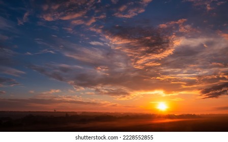 Evening or morning sky with stars and clouds, sunset or dawn. Abstract natural background. - Shutterstock ID 2228552855
