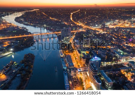 Evening river Don in Rostov-on-Don