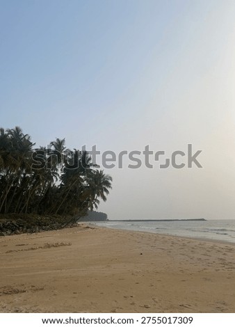 The evening scenary of the beach.
