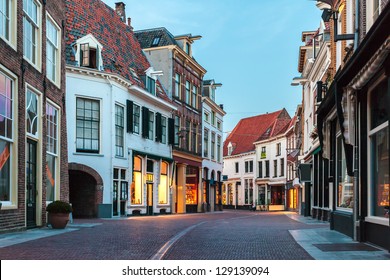 Evening in a shopping street of the Dutch ancient town Zutphen - Powered by Shutterstock