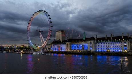 Evening Shot Of London Eye