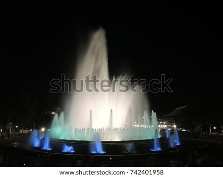 Evening show Montjuic fountain. Barcelona Stock photo © 