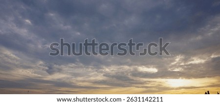 Evening sky with black clouds, suitable for background