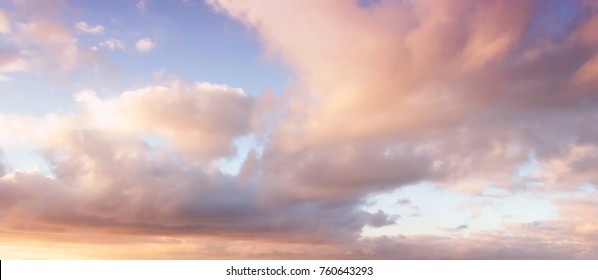Evening sky with clouds. Golden hours sky 