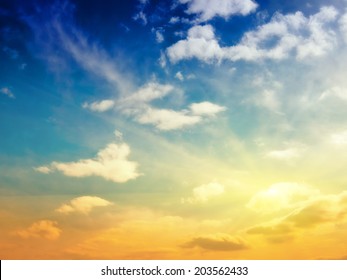 Evening sky. Summer tropical shot - Shutterstock ID 203562433