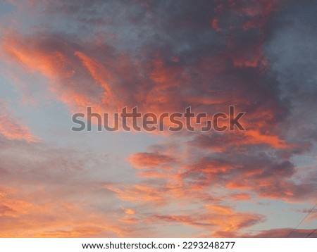 Evening sky turned red at sunset