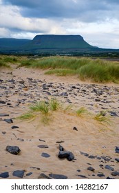 Evening At Streedagh Strand, Co.Sligo, Ireland Showing Benbulben Mountain In Background