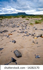 Evening At Streedagh Strand, Co.Sligo, Ireland Showing Benbulben Mountain In Background